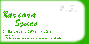 mariora szucs business card